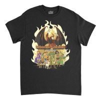 Womens Dungeons & Dragons Group Shot Flame Portrait V-neck Classic T-shirt | Artistshot