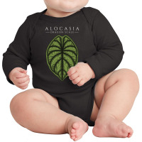 Alocasia Dragon Scale Aroid Plant Lover Anthurium Philodendron Long Sleeve Baby Bodysuit | Artistshot