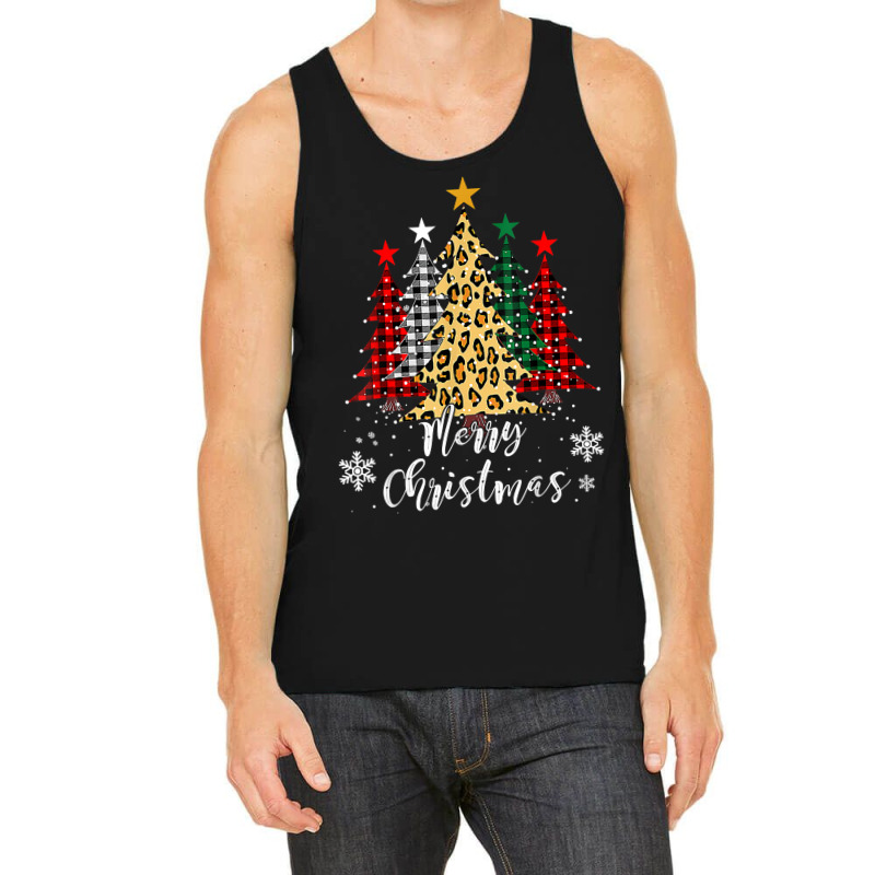 Merry Christmas Tree Buffalo Plaid Red White Green Light Top T Shirt Tank Top | Artistshot