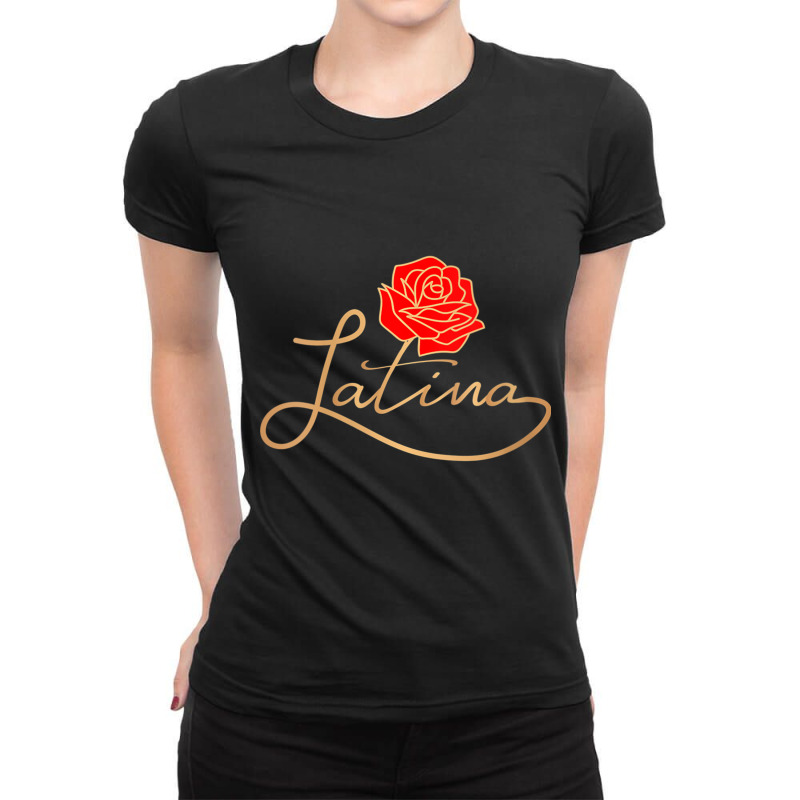 Womens Womens Latina Latinx Best Gift Rose Cute Hispanic Shirt V Neck Ladies Fitted T-Shirt by cm-arts | Artistshot