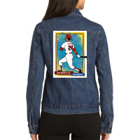 Ken Griffey Jr. Homer At The Bat Simpsons Parody Springfield Baseball Ladies Denim Jacket | Artistshot