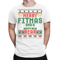 Merry Fitmas And A Happy New Rear Christmas Fitness Workout Long Sleev T-shirt | Artistshot