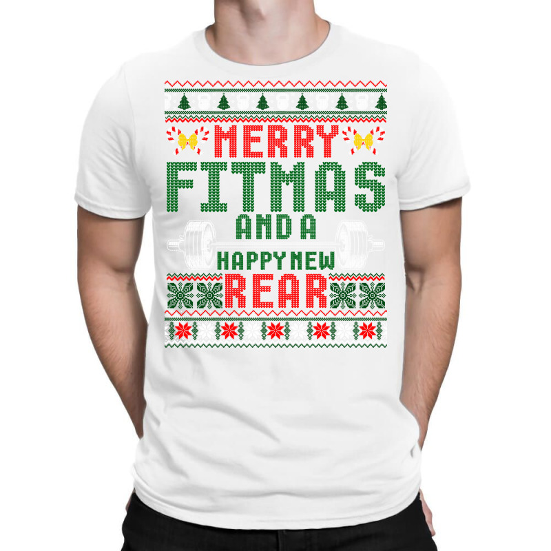 Merry Fitmas And A Happy New Rear Christmas Fitness Workout Long Sleev T-shirt | Artistshot