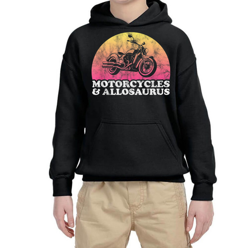 Motorcycle And Dinosaur Motorcycles And Allosaurus Youth Hoodie | Artistshot