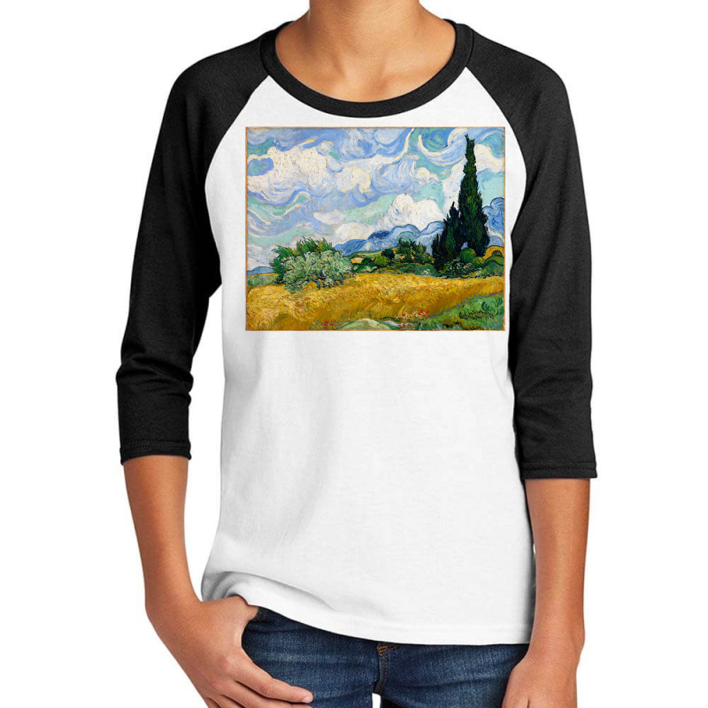 Vincent Van Gogh Wheat Field With Cypresses Youth 3/4 Sleeve | Artistshot