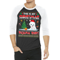 Morkie Dog Dancing On Snow Gift This Is My Christmas Pajama T Shirt 3/4 Sleeve Shirt | Artistshot