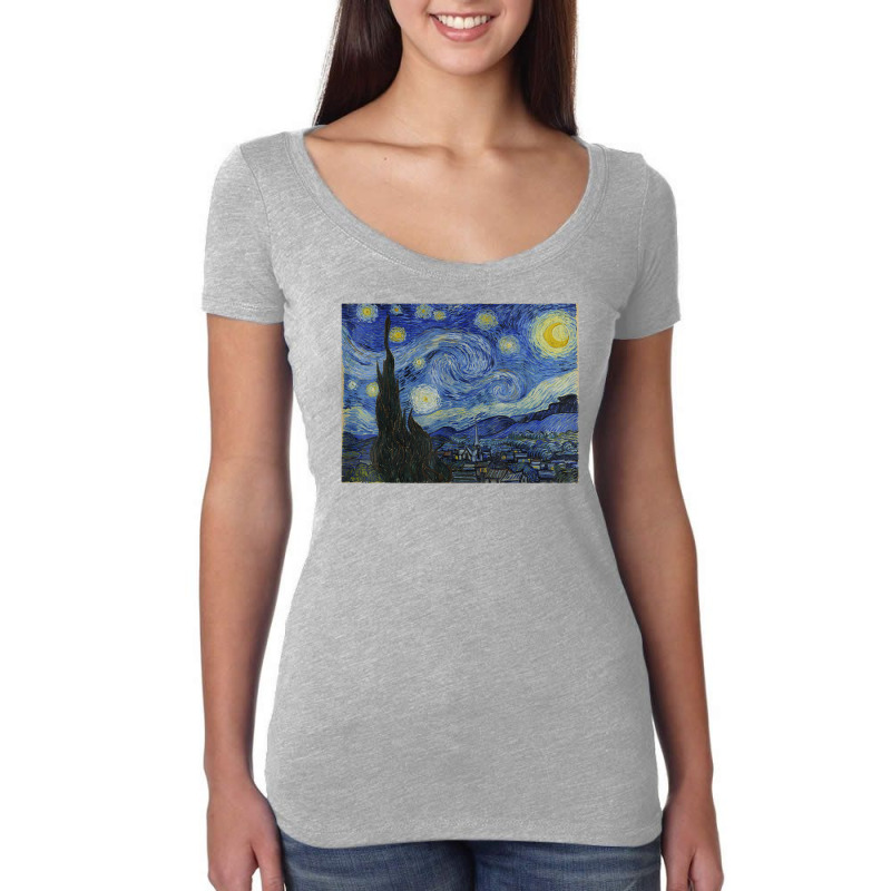 Vincent Van Gogh's Starry Night Women's Triblend Scoop T-shirt by vucongha | Artistshot