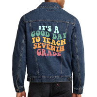 Its A Good Day To Teach Seventh Grade Teacher Back School Men Denim Jacket | Artistshot