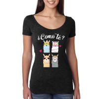 Como Te Llamas Funny Spanish Teacher Bilingual Teacher Women's Triblend Scoop T-shirt | Artistshot