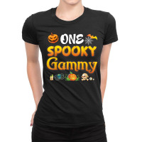 One Spooky Gammy Scary Pumpkin Horor Halloween Ghost Creepy Ladies Fitted T-shirt | Artistshot