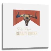 Ram Ranch Really Rocks Vintage Bull Skull Western Country Tank Top Metal Print Square | Artistshot