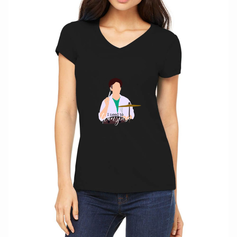 Bandstand   Drummer I Need To Transpose Women's V-Neck T-Shirt by JAMESDSHARP | Artistshot