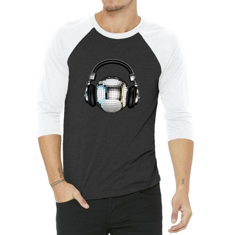 Headphone Disco Ball .png 3/4 Sleeve Shirt by LawrenceKemp | Artistshot