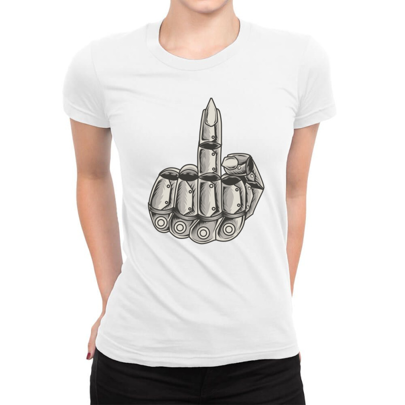 Fuck Fingers Robotic Style For Boyfriend Ladies Fitted T-Shirt by MarlonTaylor | Artistshot