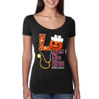 Love Triage Nurse Life Nurse Halloween Pumpkin Costume Women's Triblend Scoop T-shirt | Artistshot