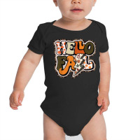 Retro Groovy Hello Fall Autumn Vibes Lightning Bolt T Shirt Baby Bodysuit | Artistshot