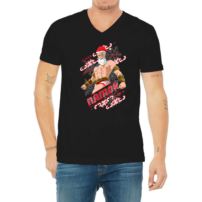 Namor Christmas Edition - Sub Mariner V-Neck Tee by Kanjolen689 | Artistshot