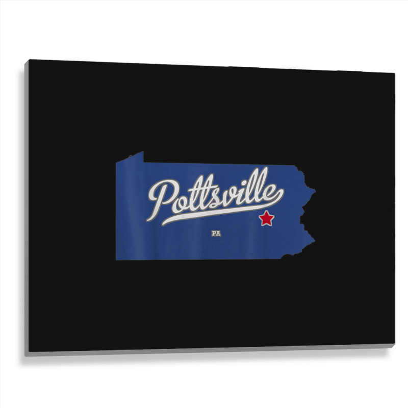 Pottsville Pennsylvania Pa Map Metal Print Horizontal | Artistshot