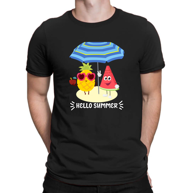 Hello Summer Watermelon Pineapple T-shirt | Artistshot