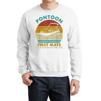 Pontoon First Mate Life Is Better At The Lake Boating Retro T Shirt Crewneck Sweatshirt | Artistshot