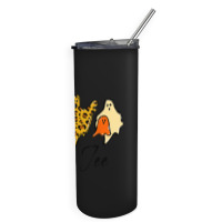 Boo Jee Bleached Leopard Pumpkin Halloween Skinny Tumbler | Artistshot