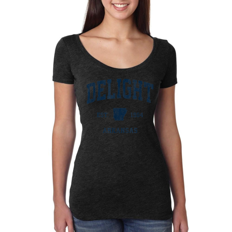 Delight Arkansas Ar Vintage Athletic Navy Sports Design Women's Triblend Scoop T-shirt by Uniform | Artistshot