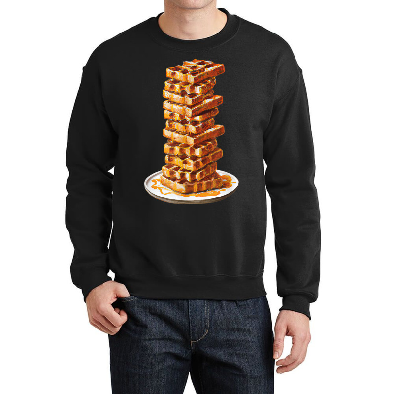 Tall Stack Of Waffles And Syrup Crewneck Sweatshirt by Outpost | Artistshot