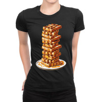 Tall Stack Of Waffles And Syrup Ladies Fitted T-shirt | Artistshot