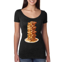 Tall Stack Of Waffles And Syrup Women's Triblend Scoop T-shirt | Artistshot