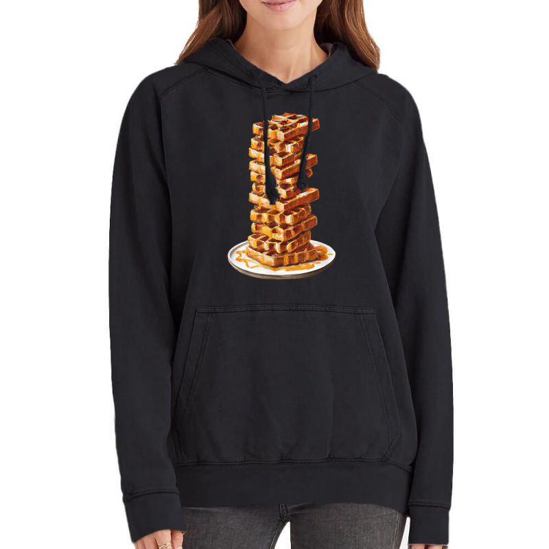 Tall Stack Of Waffles And Syrup Vintage Hoodie by Outpost | Artistshot