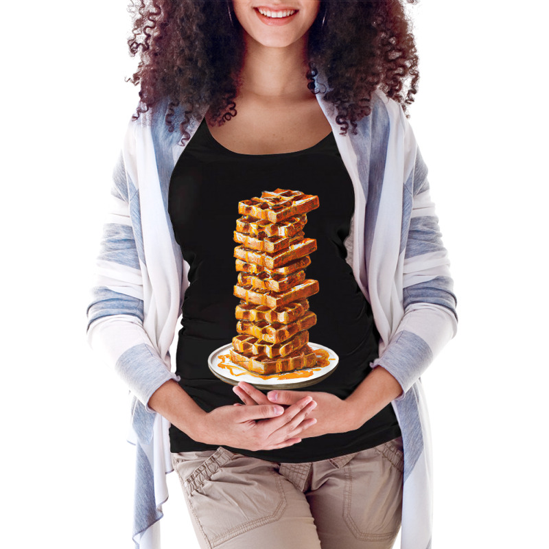 Tall Stack Of Waffles And Syrup Maternity Scoop Neck T-shirt by Outpost | Artistshot