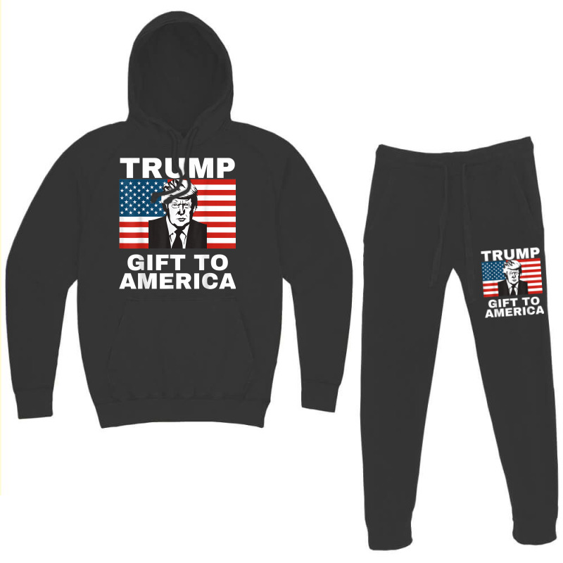 Gift To America Trump Pro Trump Anti Democrat Hoodie & Jogger Set | Artistshot