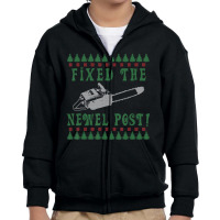 Chainsaw Christmas Ugly Christmas Sweater Youth Zipper Hoodie | Artistshot