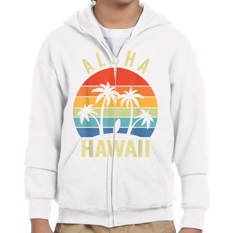 Aloha Hawaii Hawaiian Island Shirt Palm Beach Surfboard Surf T Shirt Youth Zipper Hoodie by cm-arts | Artistshot