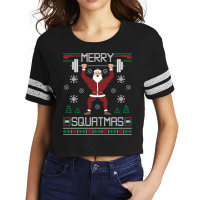 Merry Squatmas Ugly Christmas Sweater Squat Gym Santa Claus Pullover H Scorecard Crop Tee | Artistshot