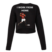 Funny Baseball Catcher Sayings. Funny I Work From Home Cropped Sweater | Artistshot