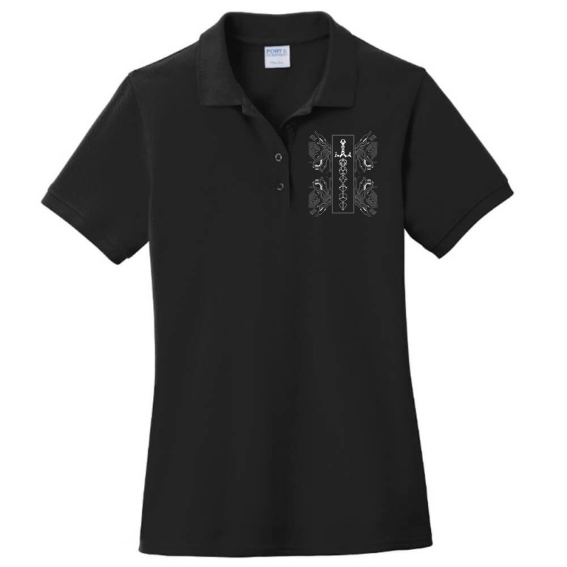 Futuristic Minimalist Polyhedral Dice Sword Ladies Polo Shirt by Kosdapen517 | Artistshot