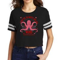 Womens Dungeons & Dragons Valentine's Day Mind Flayer Hearts V-neck Scorecard Crop Tee | Artistshot