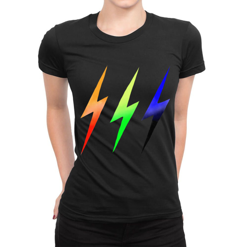 Three Lightning Bolts Ladies Fitted T-Shirt by cm-arts | Artistshot