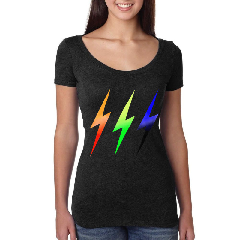 Three Lightning Bolts Women's Triblend Scoop T-shirt by cm-arts | Artistshot