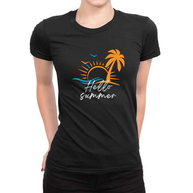 Ready For Summer L Summer Vacation L Hello Summer Ladies Fitted T-Shirt by cm-arts | Artistshot