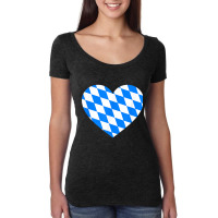 Love Germany State Bavaria Flag Colors Blue Diamonds T Shirt Women's Triblend Scoop T-shirt | Artistshot