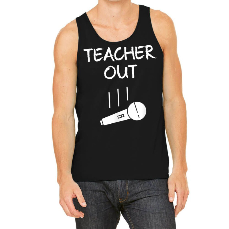 Retired Teacher Out Mic Drop Retirement End Of School Year Tank Top | Artistshot