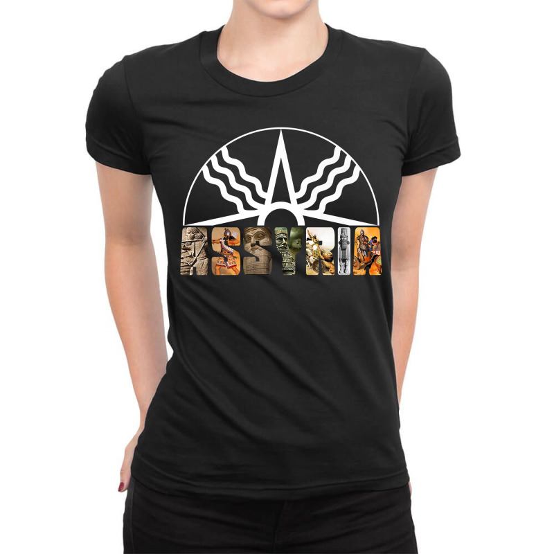 Assyria Land Assyrian Flag Assyrian Winged Bull Lamassu Premium T Shir Ladies Fitted T-Shirt by cm-arts | Artistshot