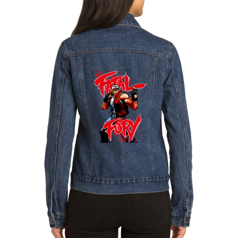 Fatal Fury 1 Ladies Denim Jacket by cm-arts | Artistshot