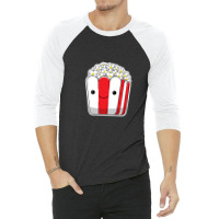 Cute Pop Corn Sticker 3/4 Sleeve Shirt | Artistshot