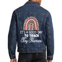 Its Good Day To Teach Tiny Humans Daycare Provider Teacher Xmas Men Denim Jacket | Artistshot