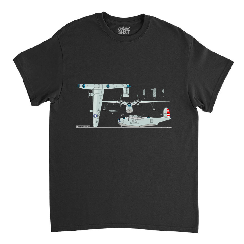 Pbm Mariner American Ww2 Patrol Bomber Flying Boat Diagram Gift Classic T-shirt | Artistshot