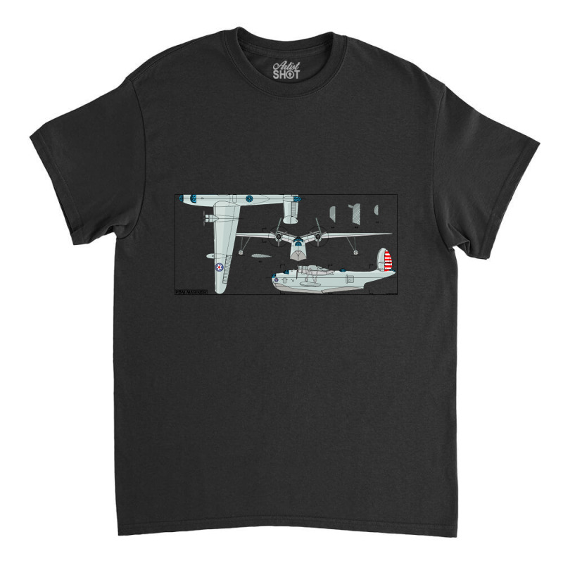 Pbm Mariner American Ww2 Patrol Bomber Flying Boat Diagrams Gift Classic T-shirt | Artistshot