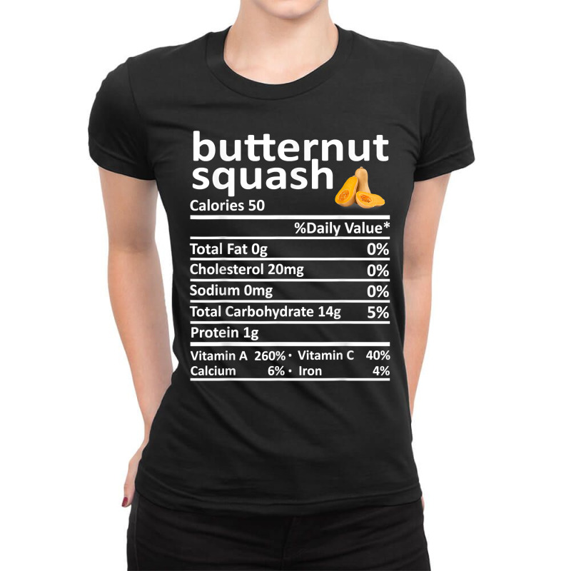 Butternut Squash Nutrition Food Thanksgiving Funny Christmas T Shirt Ladies Fitted T-Shirt by cm-arts | Artistshot